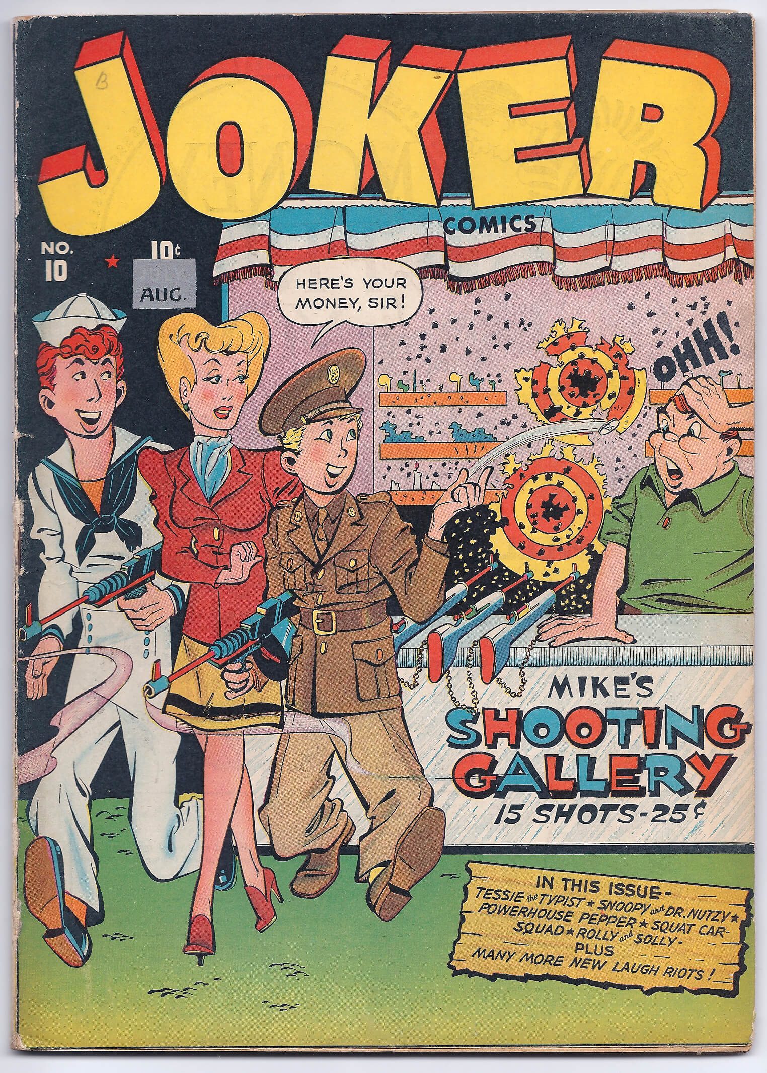 Joker comics cover with shooting gallery scene.