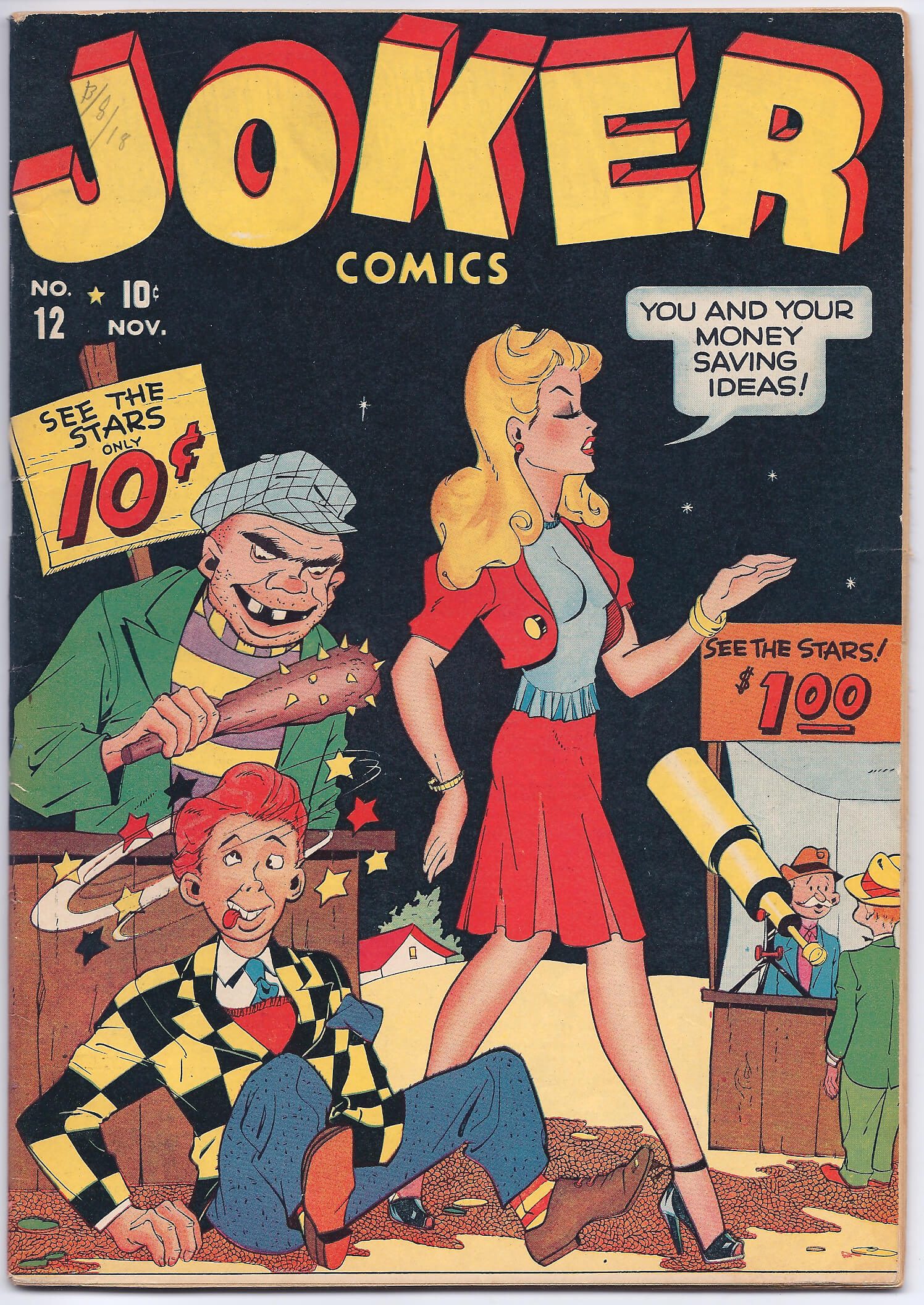 Vintage Joker comic cover with cartoon characters.