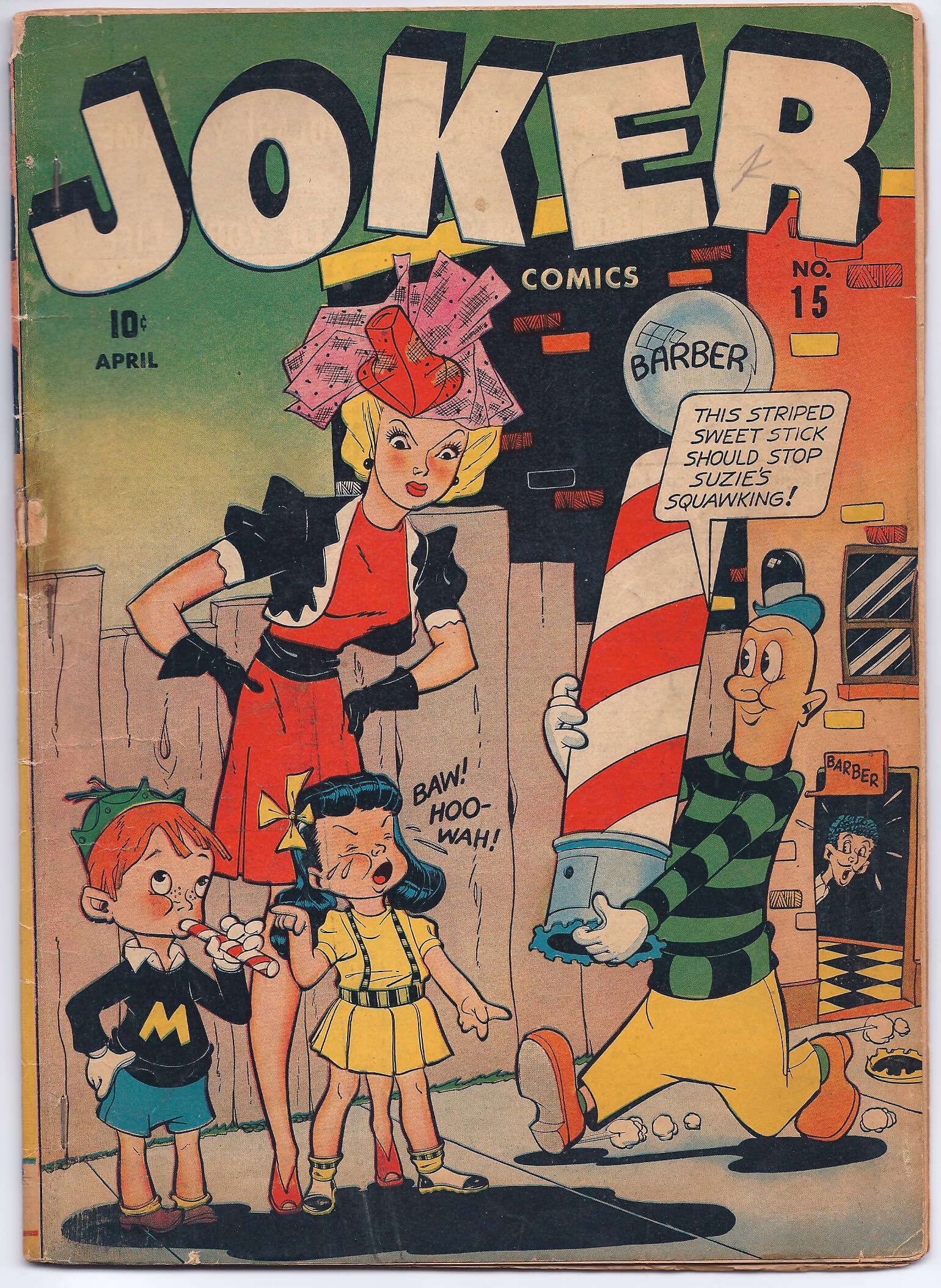 Vintage Joker Comics cover with cartoon characters.