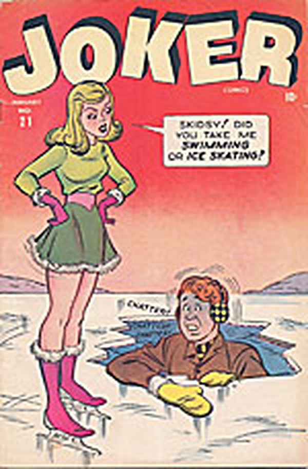 Comic cover with woman on frozen lake.