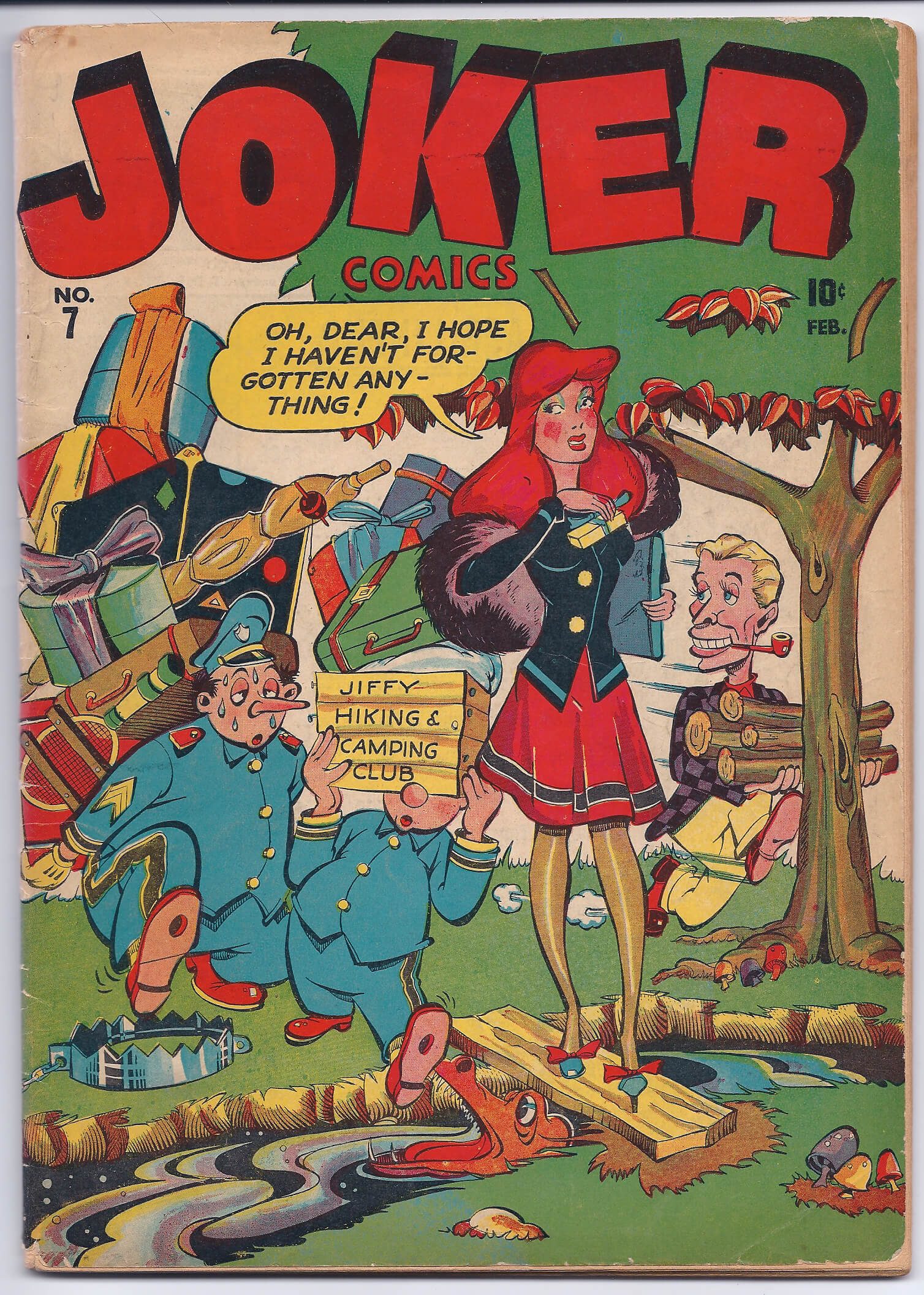 Comic cover featuring camping scene and characters.