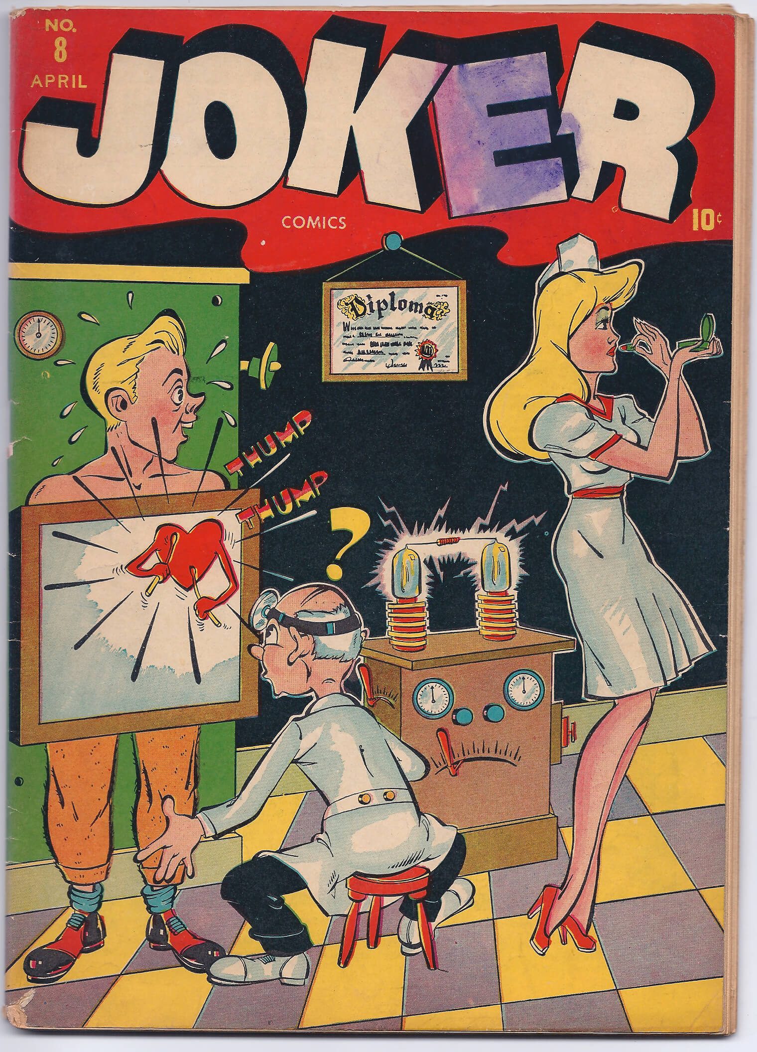 Vintage comic cover with humorous medical scene.