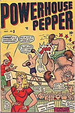 Vintage comic cover featuring cartoon characters and humorous dialogue.