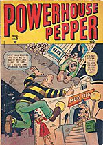 Comic cover featuring a brawl between Power Pepper and the Mug Jug gang.