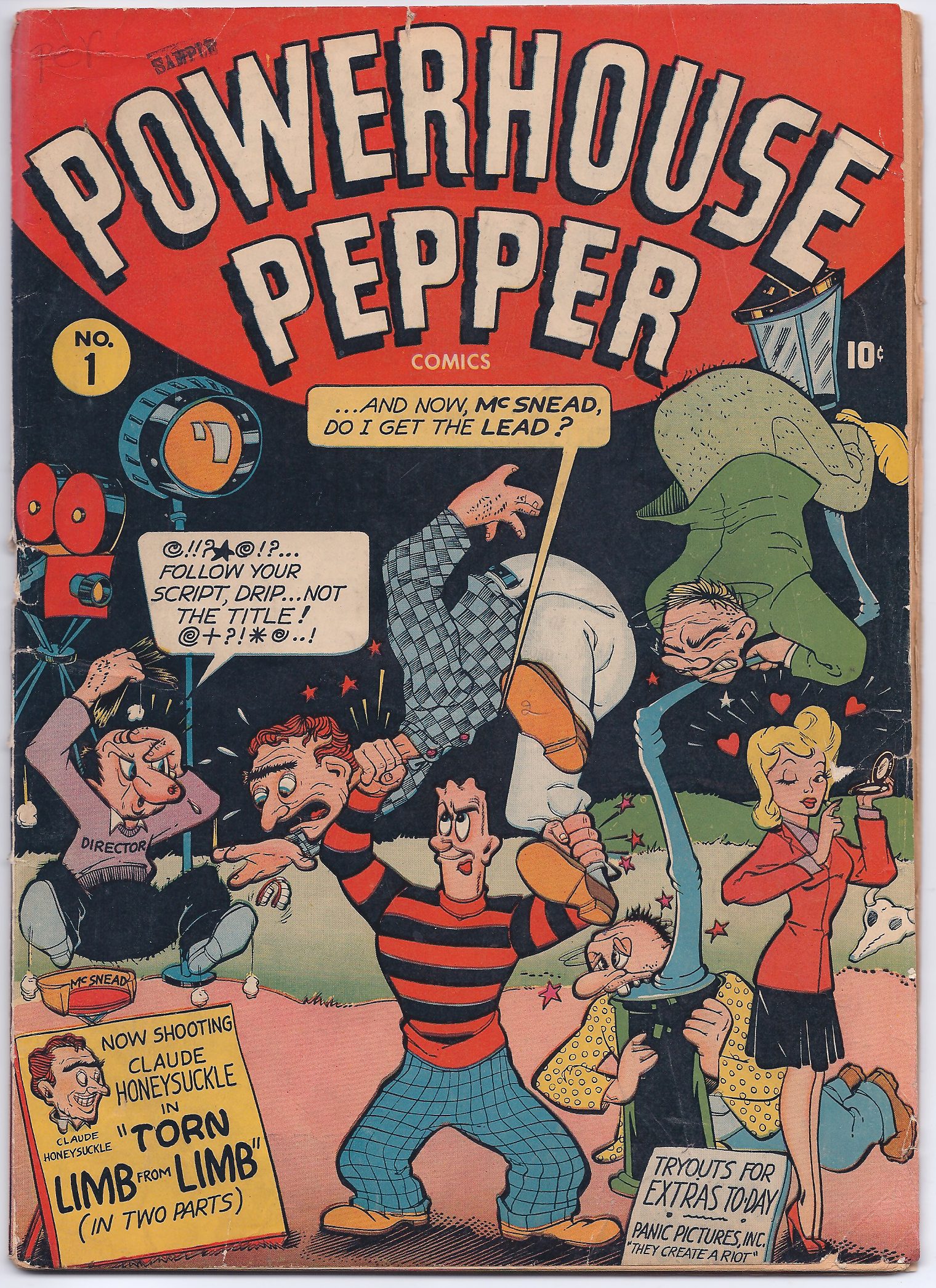 Vintage comic cover featuring Popeye and cast in a lively scene.